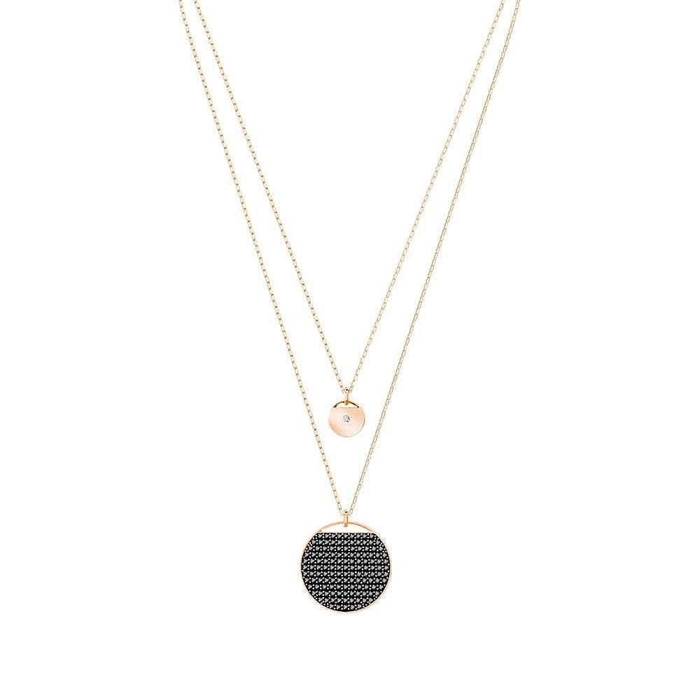 Swarovski Crystal Ginger Layered Pendant Rose Gold Plated Necklace